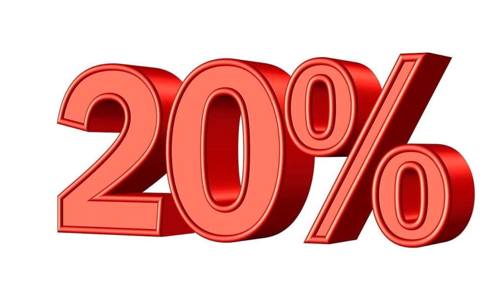 Quanto é 20% de 1000
