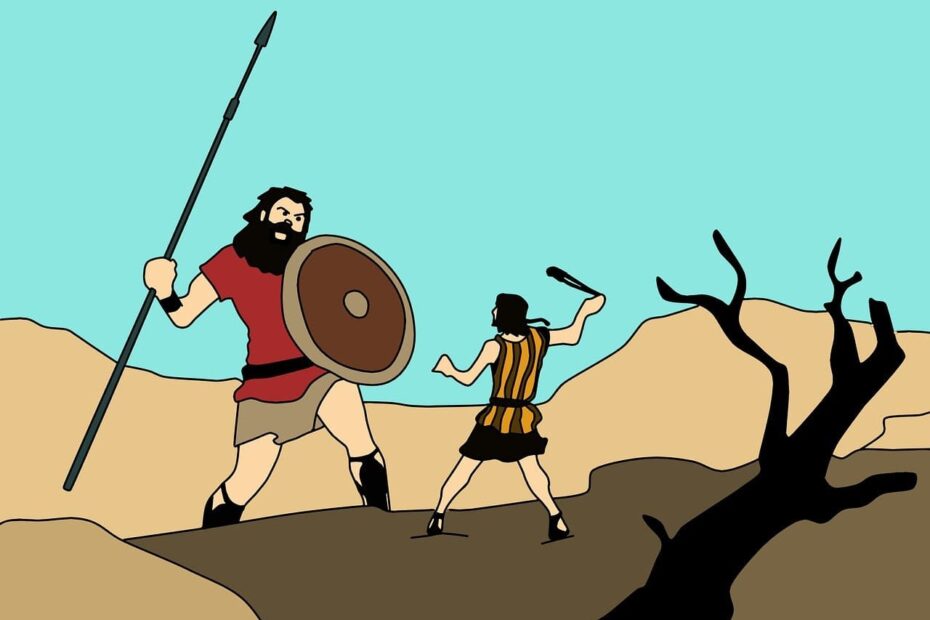 Qual era a altura Golias e Davi